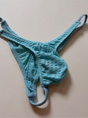 Men's Breathable Mesh Briefs - Light Blue